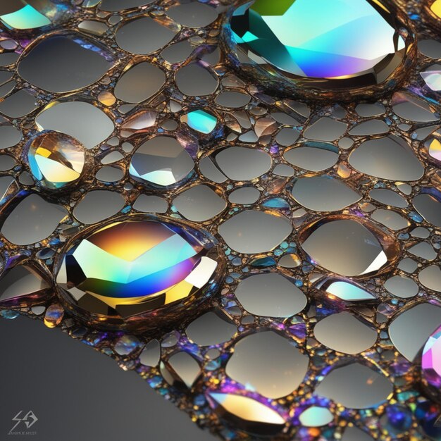 abstract multicolor cristal design generative ai