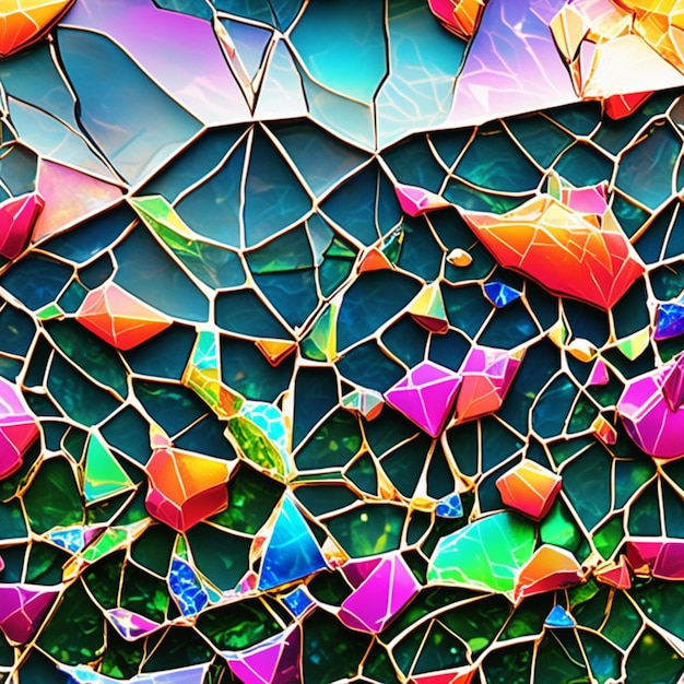 abstract multicolor cristal design generative ai