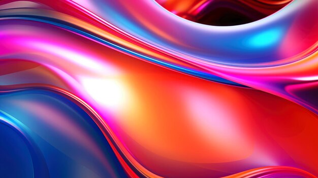 Abstract multicolor wavy line of light neon glowing lines magic energy space light concept