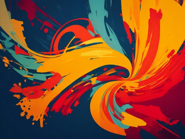 Abstract multicolored backdrop with flowing liquid paint ai generated