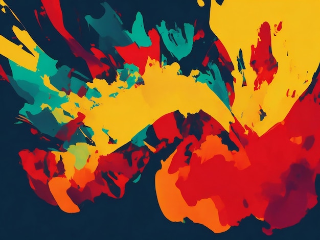 Abstract multicolored backdrop with flowing liquid paint ai generated