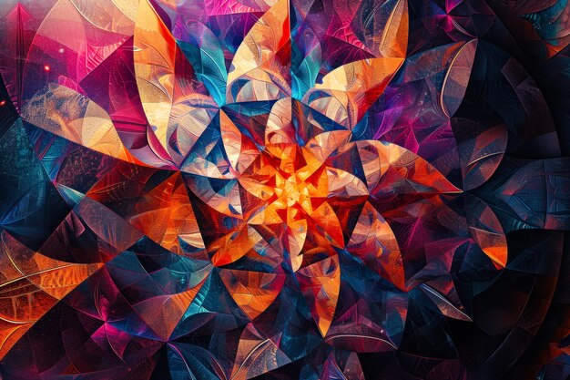 abstract multicolored background from geometric shapes fractal