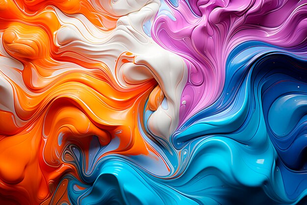 Абстрактный разноцветный фон из красок Generative AI