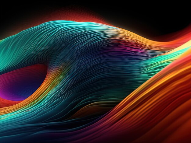 абстрактный разноцветный фрактальный узор, созданный компьютером, 3d узор для цифрового дизайна
