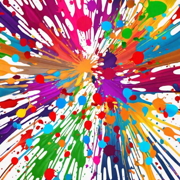 Abstract multicolored paint splatters background