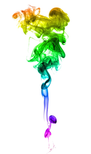 Abstract multicolored smoke on a light background