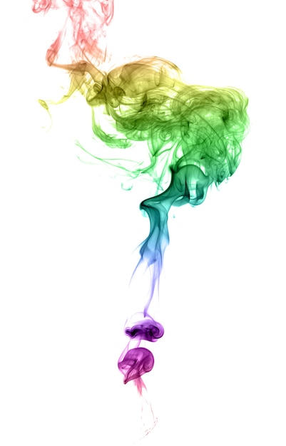 Abstract multicolored smoke on a light background