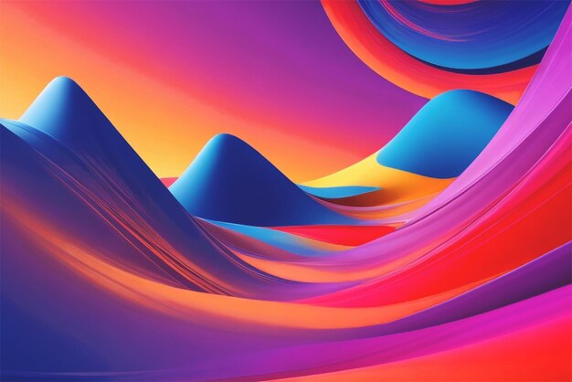 Abstract multicolored wave pattern gradient background