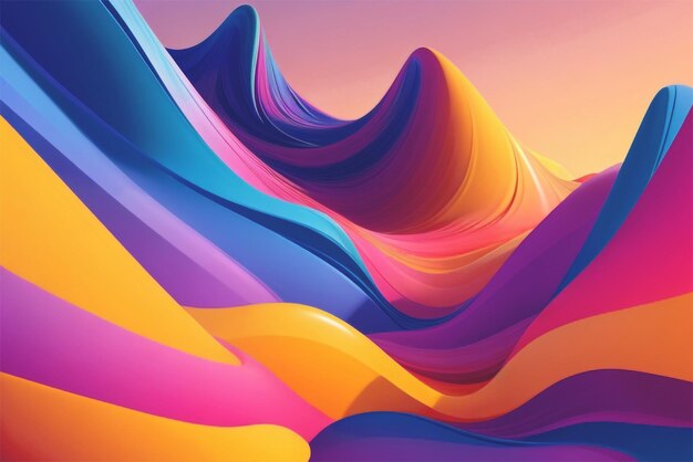 Abstract multicolored wave pattern gradient background