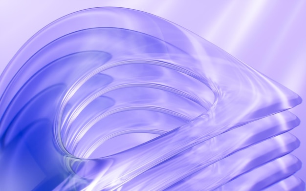 abstract multilayered glass curve background 3d rendering