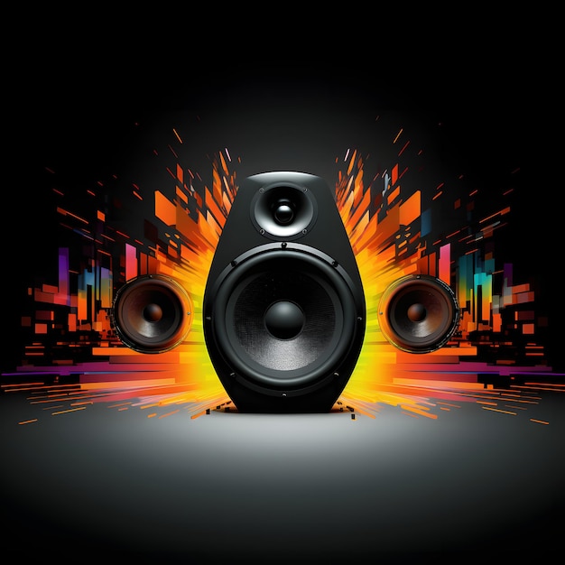 Photo abstract music background with speakers