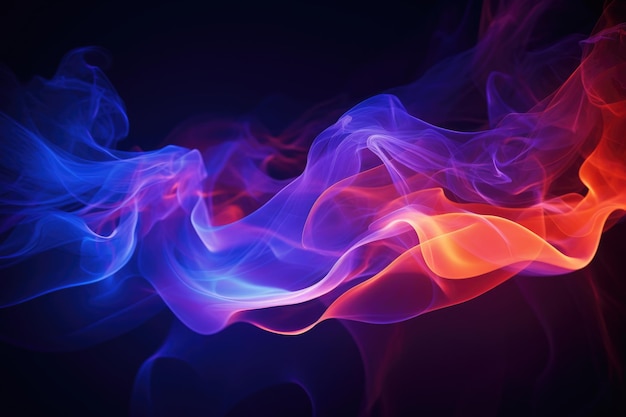 Abstract music illustration with colored sound wave and smoke