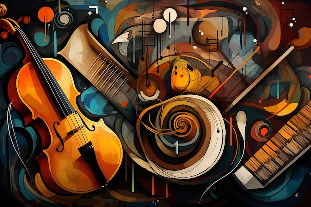 Abstract music notes background musical texture