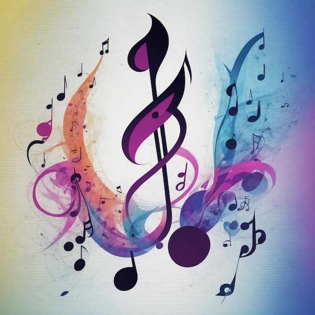 abstract music notes design