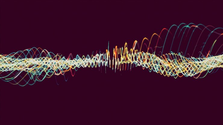 Photo abstract music waves oscillation animation futuristic sound wave visualization synthetic music