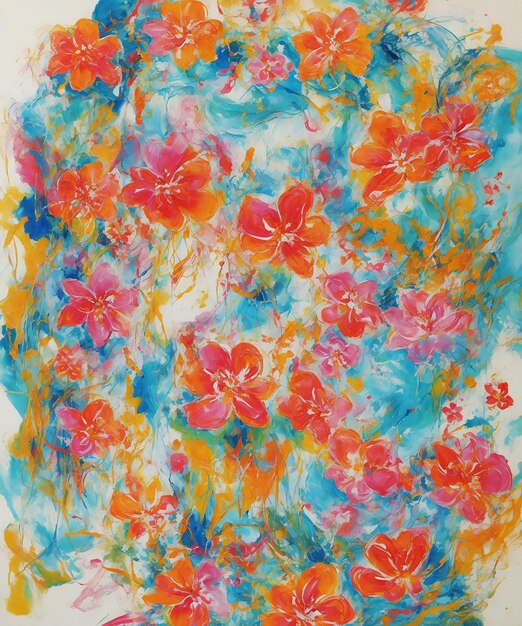 Foto astratti fiori misteriosi del paradiso pittura floreale acrilica su carta immagine acrilica hd