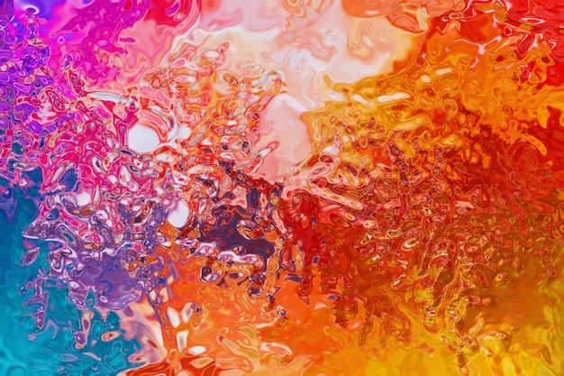 抽象的な神秘的で幻想的な背景。メタリックマルチカラーテクスチャ、ホログラフィック虹色の表面のしわのあるホイルパステル。