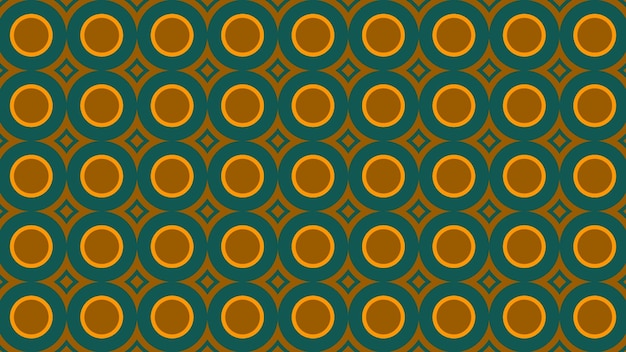 abstract naadloos patroon met gele en oranje cirkels en een gele en oranje achtergrond.