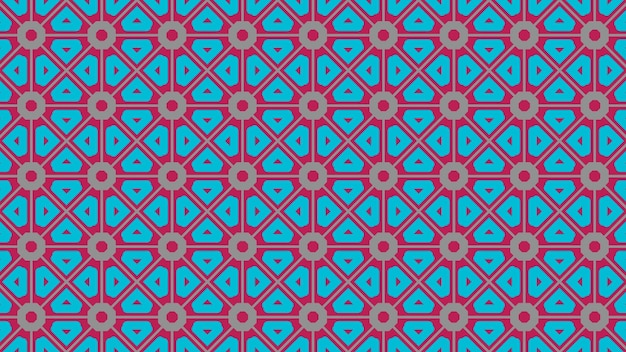 Foto abstract naadloos patroon van blauwe en roze bloemen op een blauwe achtergrond.
