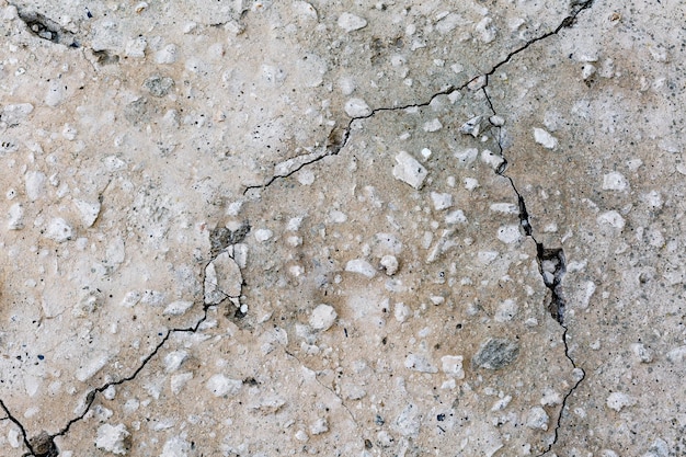 Abstract natural background of cracked weathered concrete surface in abandoned place