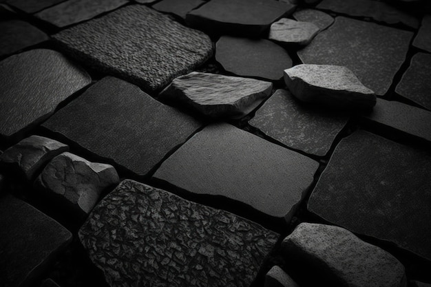 黒と無煙炭の石の床のテクスチャと抽象的な自然な背景