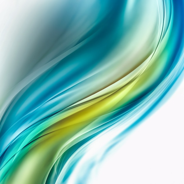 Abstract natural background with smooth green and blue lines