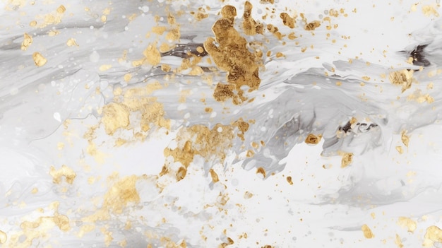 Abstract natural pattern of white luxury marble with golden glitter inclusions ai generated