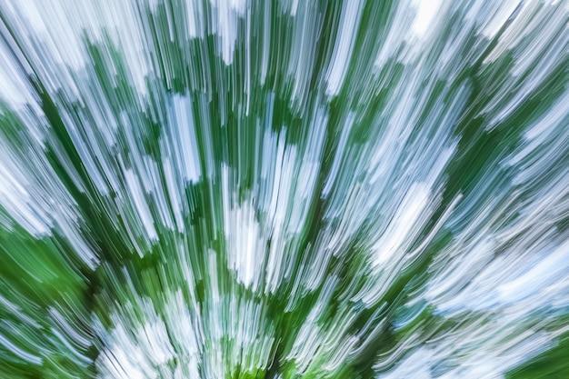 Abstract nature background. Green trees in motion blur style