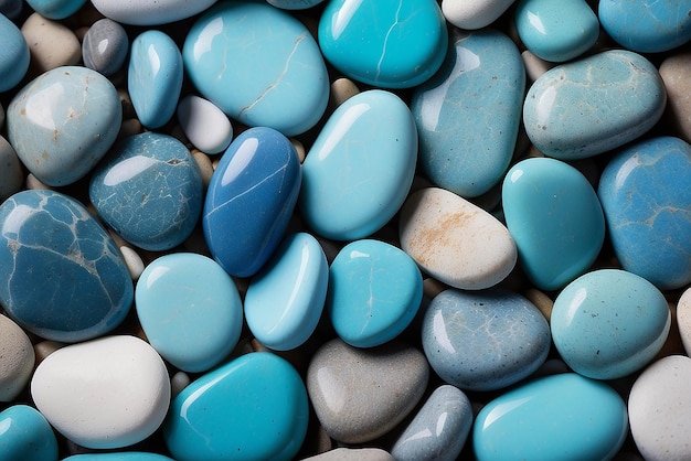 Абстрактная природа камешек фон Голубые камешки текстуры Каменный фон Голубой винтажный цвет Морской камешечный пляж Красивая природа Бирюзовый цвет