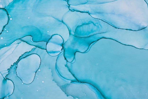 抽象的な紺海海空水彩画の背景。インディゴペイントの汚れやシミ、水の波、豪華な液体液体アートの壁紙