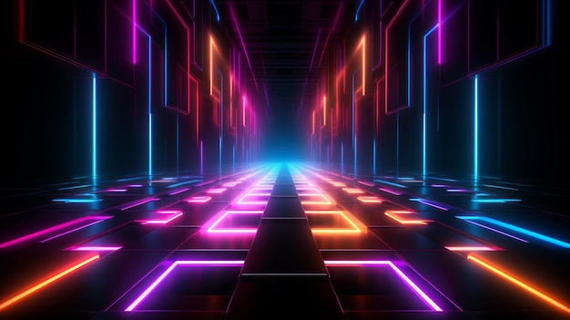 Abstract neon background glowing