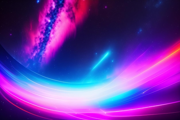 abstract neon backgroundGlowing linesspeed of light meteor showerDigital wallpapergenerative ai