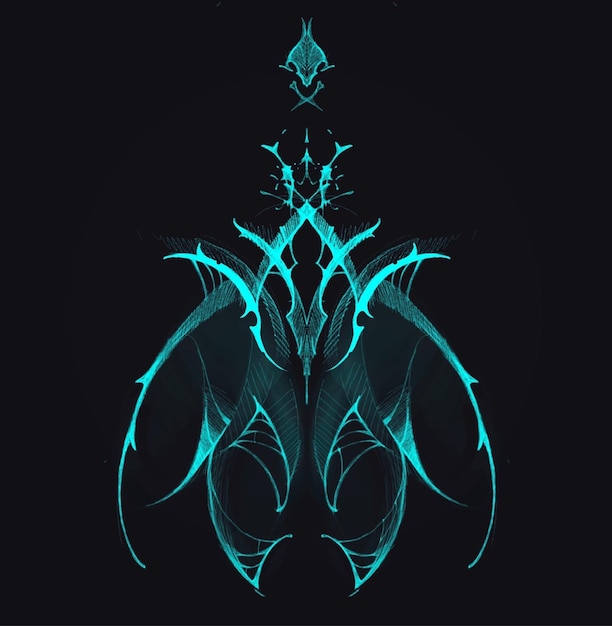 Abstract neon butterfly logo beetle