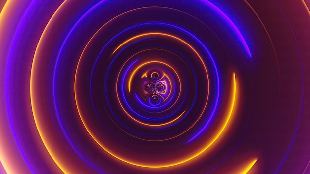 Abstract neon circles