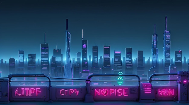 A abstract Neon Cityscape Background