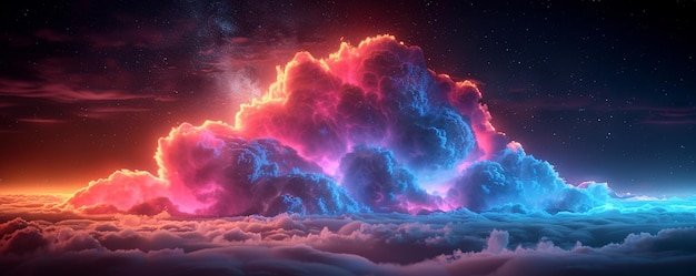 Abstract Neon Cloud Representing Wallpaper