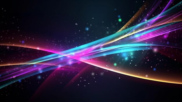 Abstract neon color glowing lines background