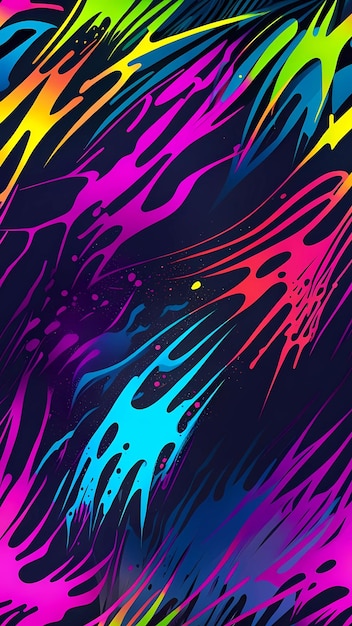 Abstract neon colors liquid fluid paint splash background wallpaper