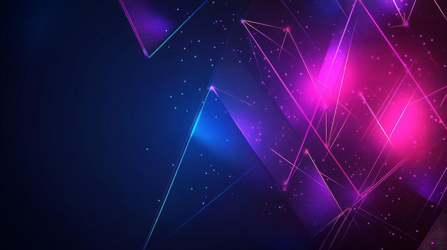 Abstract Neon Geometric Design with Glowing Lines and Shapes
