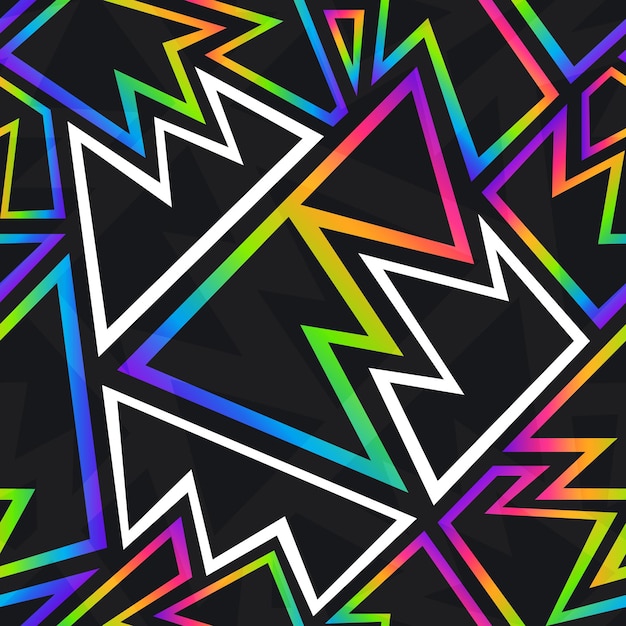 Abstract neon geometric seamless pattern