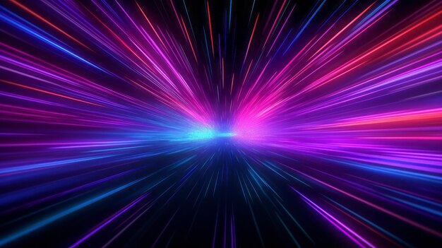 Abstract neon glow cyber tunnel light futuristic perspective modern abstract design digital space