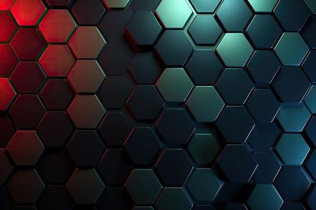 Abstract Neon Glowing hexagons achtergrondpatroon met gloeiende lichten