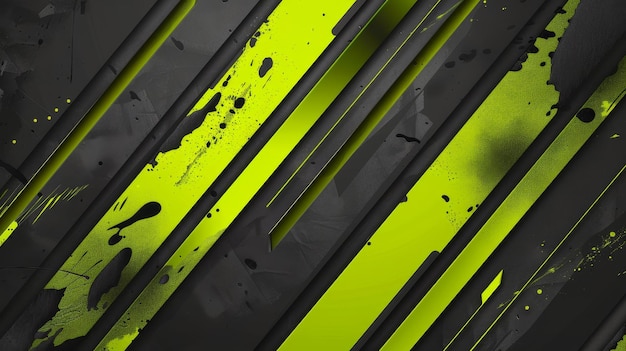 Photo abstract neon green and black artistic background