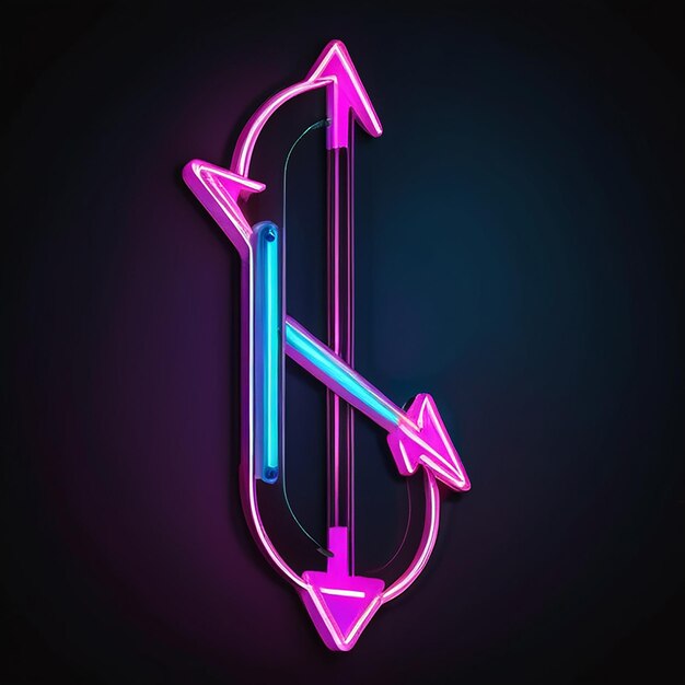 Photo abstract neon light arrows background