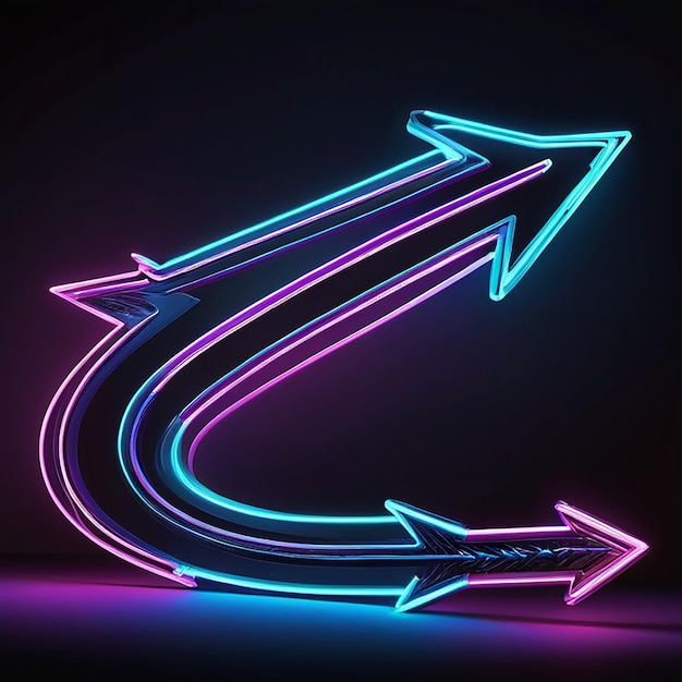 Photo abstract neon light arrows background