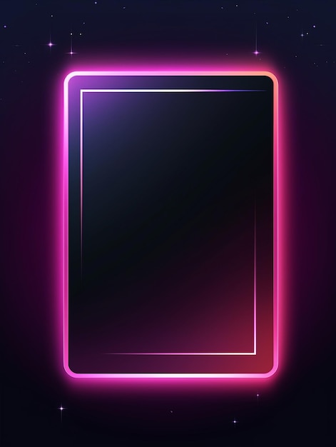 Abstract neon light on dark background in square rectangle and different shapes