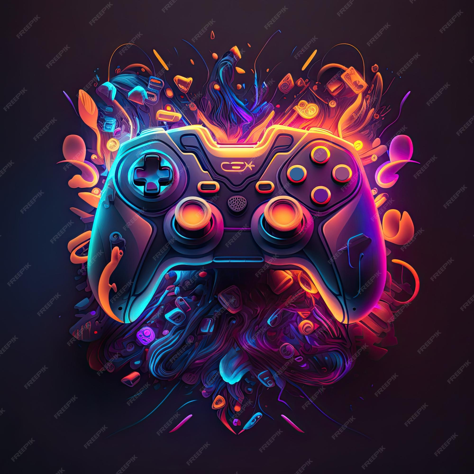 Generative AI illustration of gaming background, abstract