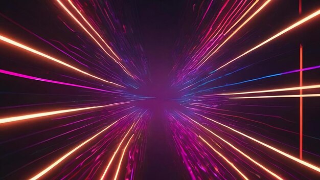 Abstract neon light lines background generative ai