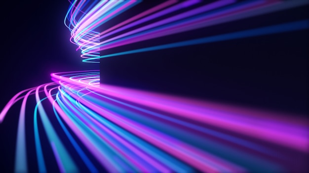 Abstract neon light lines