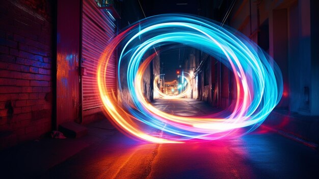 Abstract Neon Light Painting